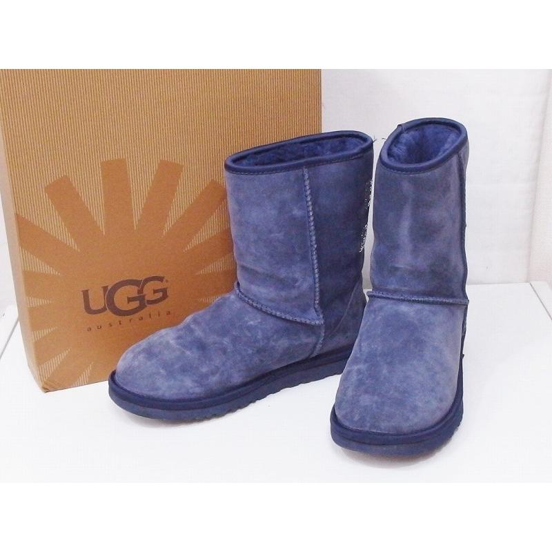 UGG アグ クラシック ショート クリスタル ボウ　ムートンブーツ　スワロフスキー J：23 1006698 マリンブルー :  nm4024173787 : Visionヤフーショッピング店 - 通販 - Yahoo!ショッピング