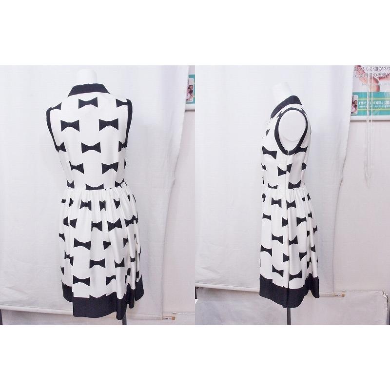 特別送料無料 Kate Spade ケイトスペード ノースリーブ Aラインワンピース リボンモチーフ 0 ホワイト ブラック 21新発 Www Fashionemall Com