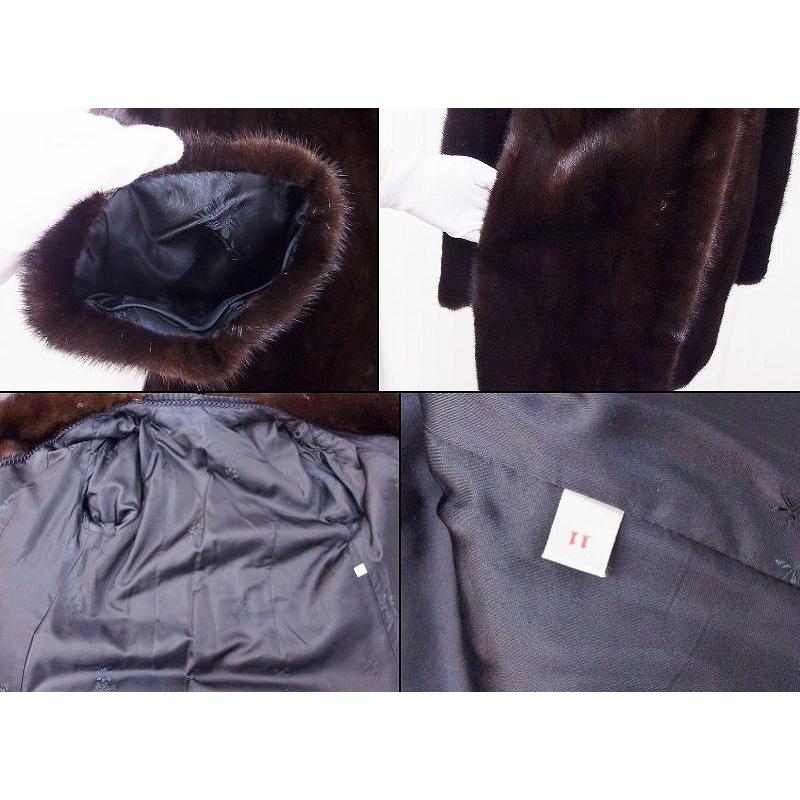 毛皮 ハーフコート ファー *ミンク系 11 ダークブラウン 中古 : Vision