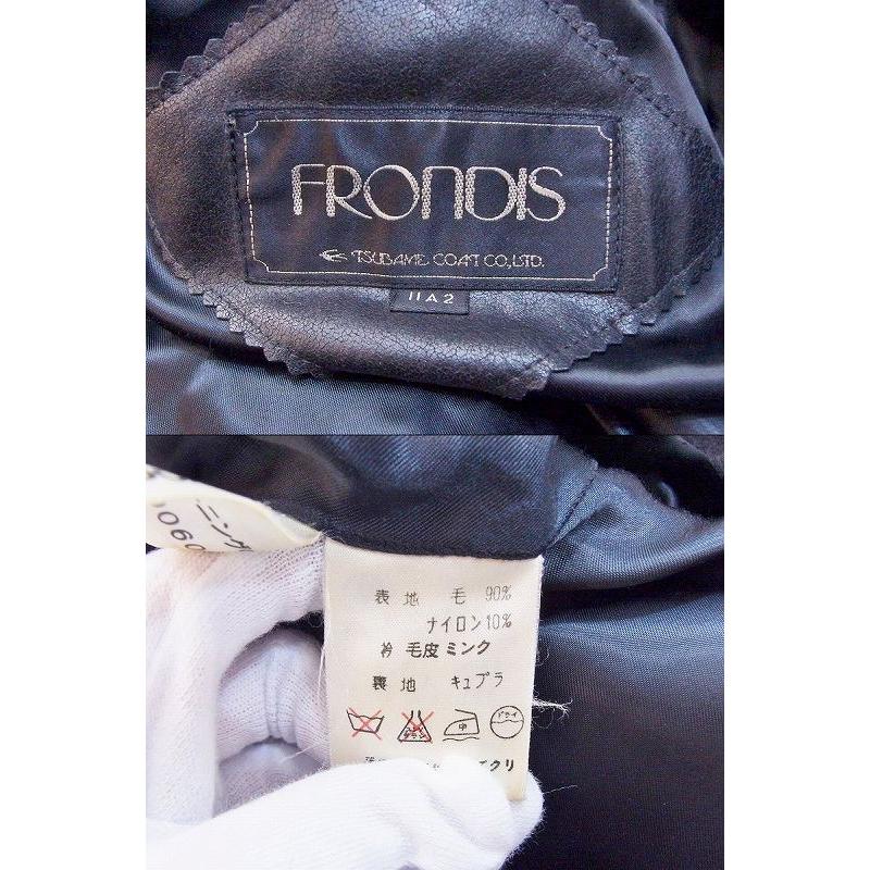 FRONDIS コート 衿ミンク 11 ブラック : Visionヤフーショッピング店