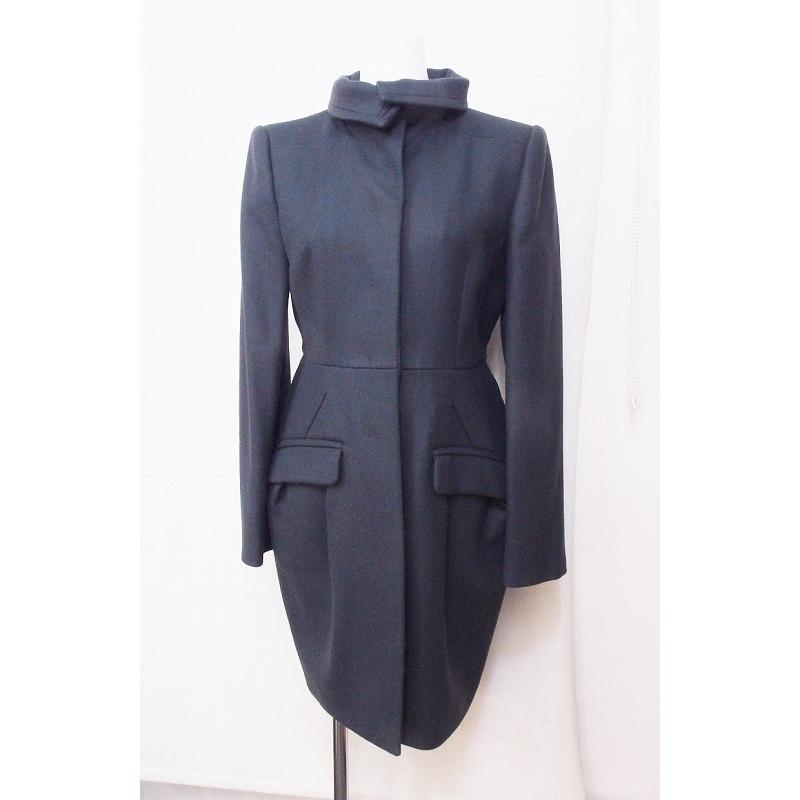 miu MIUMIU ミュウミュウ コクーンシルエット 襟付きコート 40 ダーク  