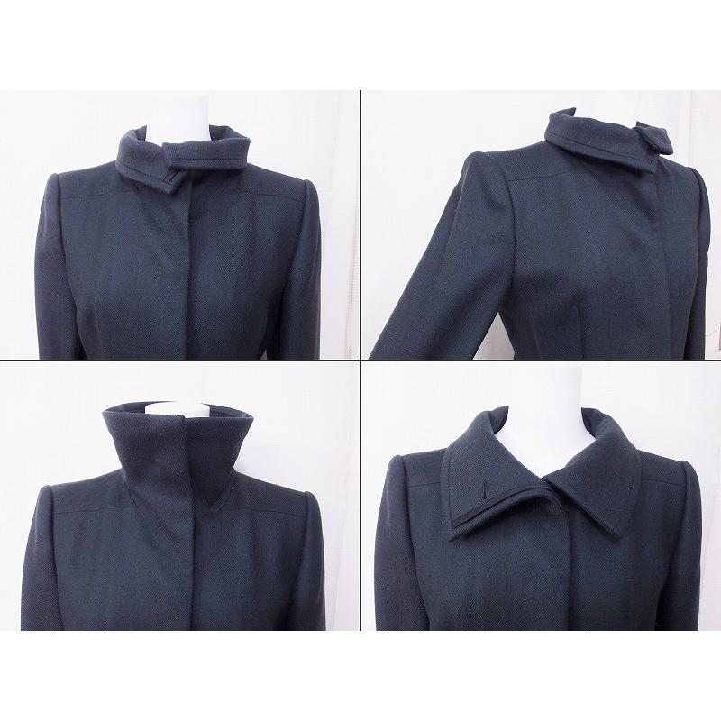 miu MIUMIU ミュウミュウ コクーンシルエット 襟付きコート 40 ダーク  