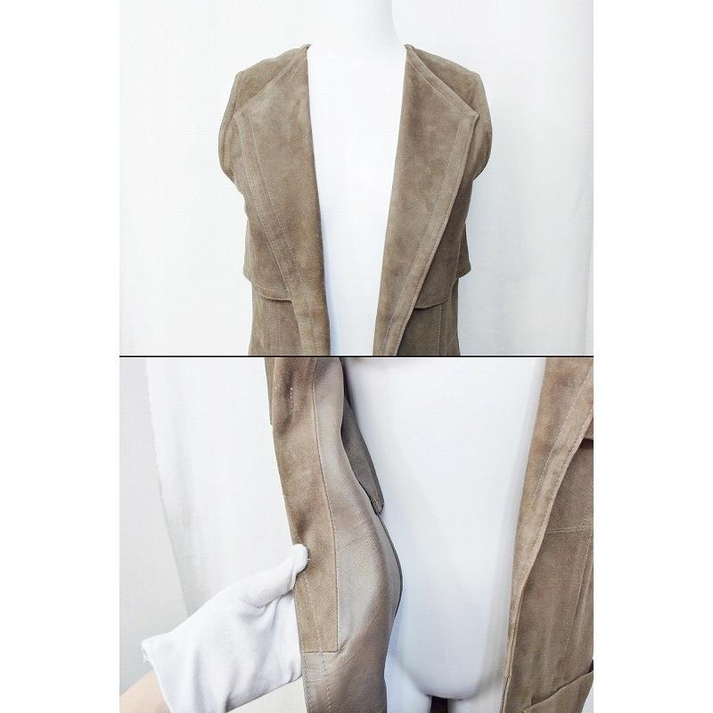 美品★グレースコンチネンタル スエード ロング ベスト ジレ やぎ革 GRACE CONTINENTAL グレースコンチネンタル スエード ロング