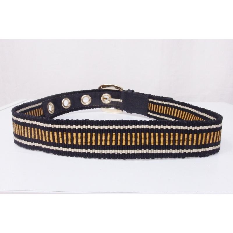 GUCCI グッチ コットン ベルト ゴールドバックル *アウトレット品 85 