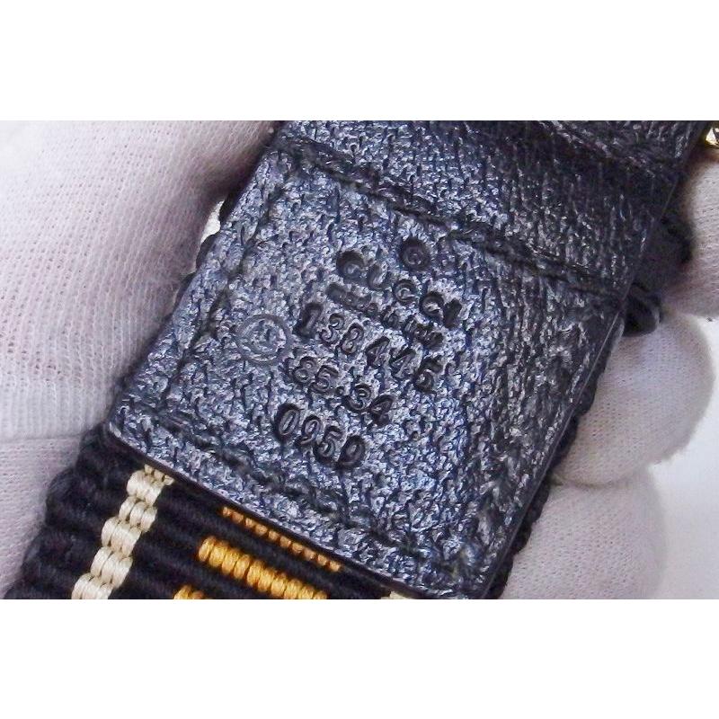 GUCCI グッチ コットン ベルト ゴールドバックル *アウトレット