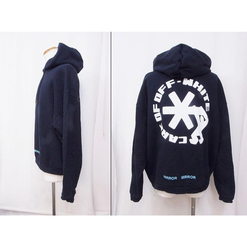 OFF-WHITE オフホワイト MIRROR MIRROR プルオーバーパーカー メンズ S  
