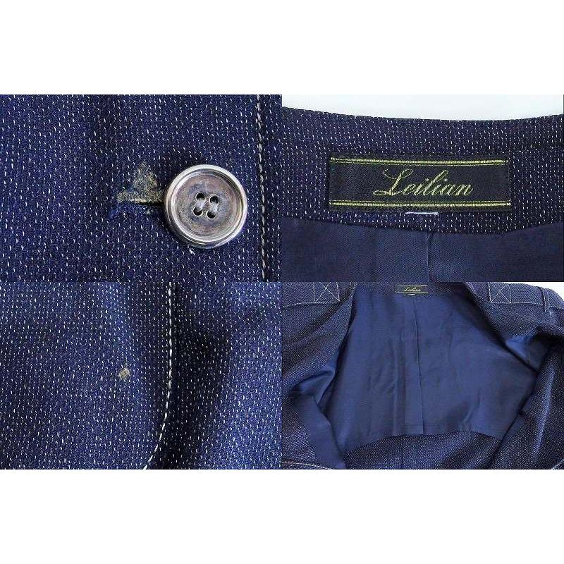 Leilian（レリアン） ノーカラー ジャケット ネイビー系 : BRAND