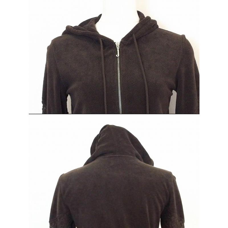 Juicy Couture ジューシークチュール パイル生地 レース ジップアップ パーカー S ブラウン Ok Visionヤフーショッピング店 通販 Yahoo ショッピング