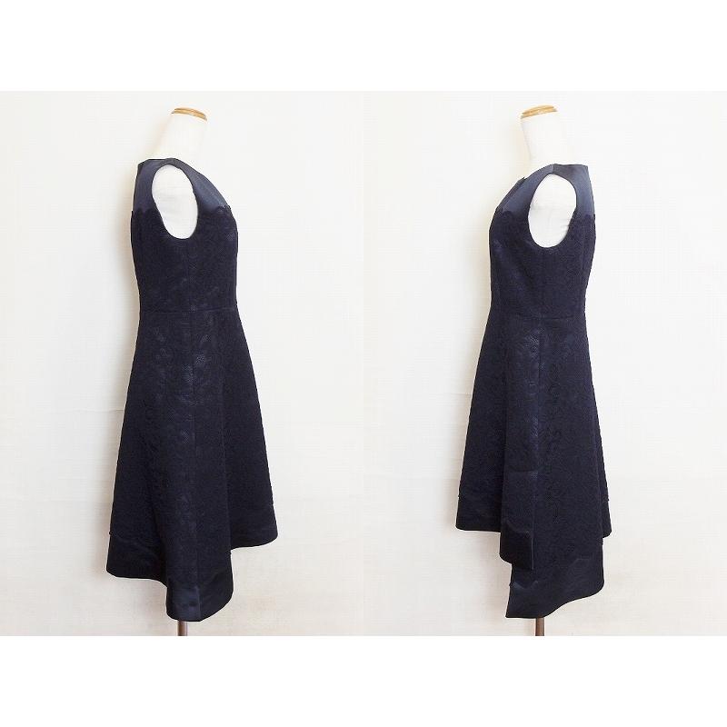 Theory】セオリー 異素材切替 ノースリーブ フレアワンピース 21ss