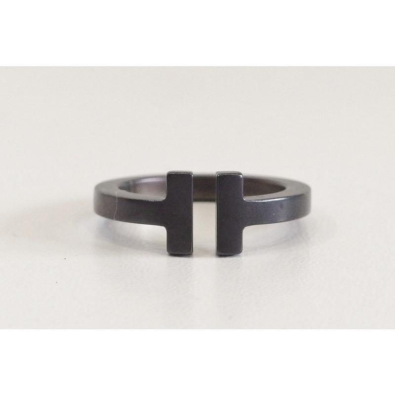 TIFFANY&Co. TIFFANY&Co ティファニー Tスクエアリング ブラック TIFFANY&Co. TIFFANY&Co ティファニー Tスクエアリング ブラック