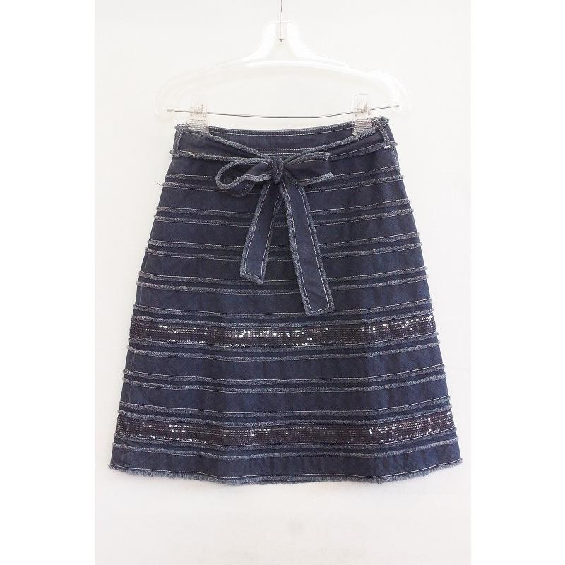 TO BE CHIC トゥービーシック デニムスカート スパンコール付き 40  