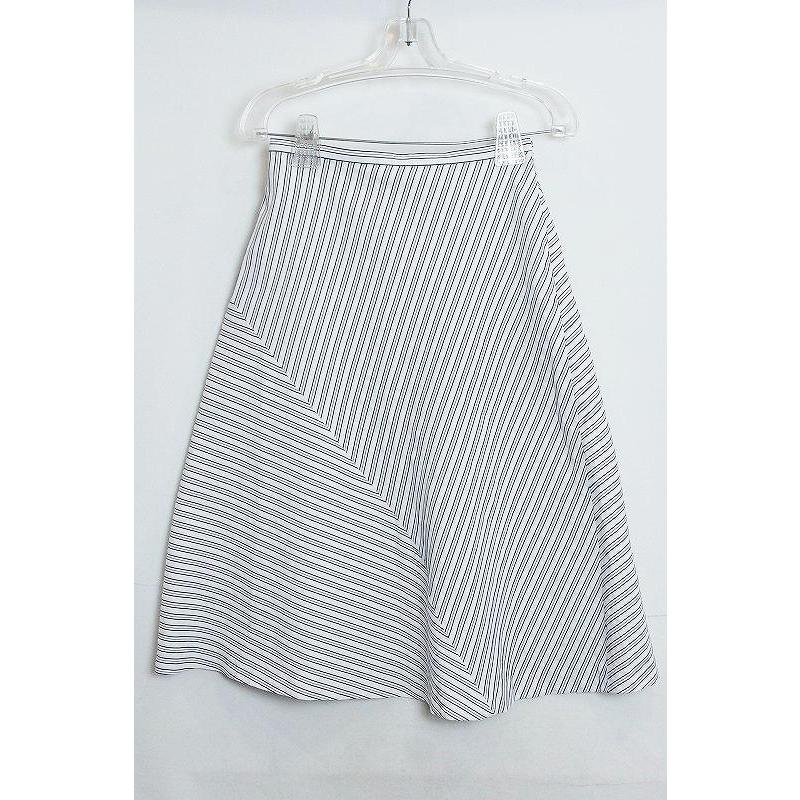 IENA イエナ SESE フレアスカート ストライプ ストレッチ 38 ホワイト  