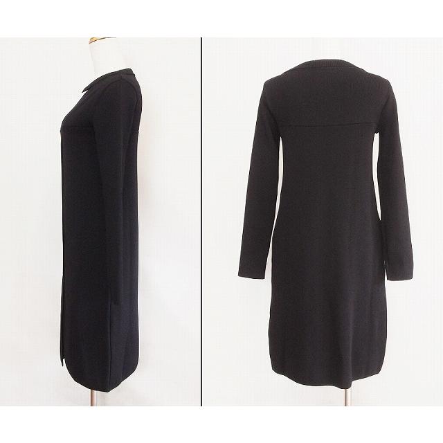 Rene ルネ ニット 長袖ワンピース 34 ブラック : Visionヤフー