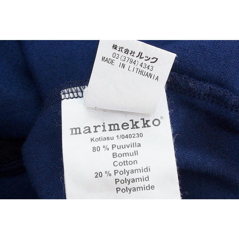 marimekko（マリメッコ） ベロア ひざ丈 長袖ワンピース XS ネイビー