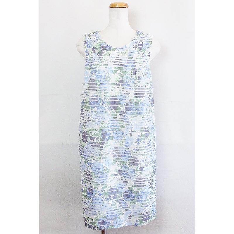 Stola ストラ 花柄 ボーダー ノースリーブワンピース 38 ブルー系 Ok Visionヤフーショッピング店 通販 Yahoo ショッピング