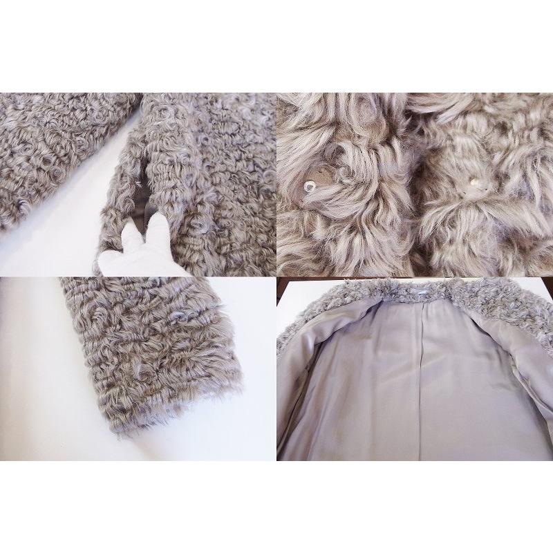 H&M エイチ&エム フェイクファー カールファー ロングコート リボン  