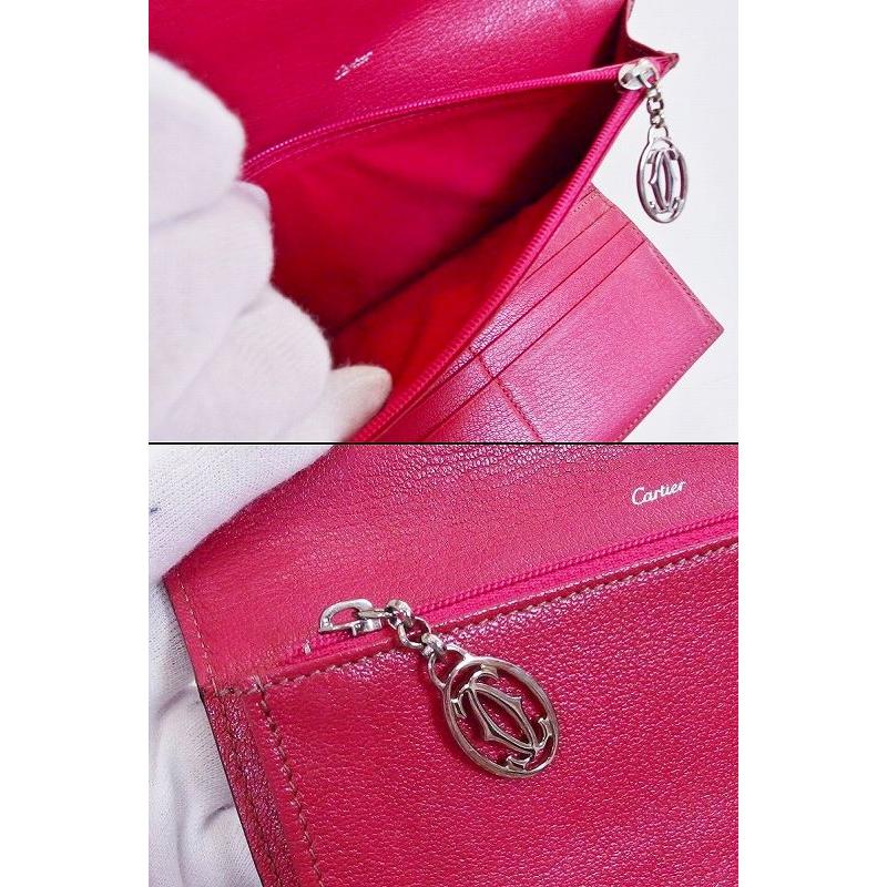 Cartier カルティエ 長財布 三つ折り レ・マスト フューシャ Cartier カルティエ 長財布 三つ折り レ・マスト フューシャ