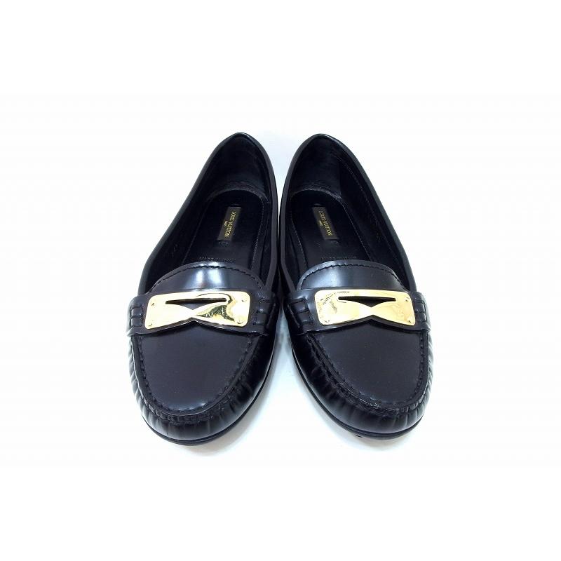 Louis Vuitton ローファー ゴールドチェーン LOUIS VUITTON ルイヴィトン レザーローファー ドライビングシューズ