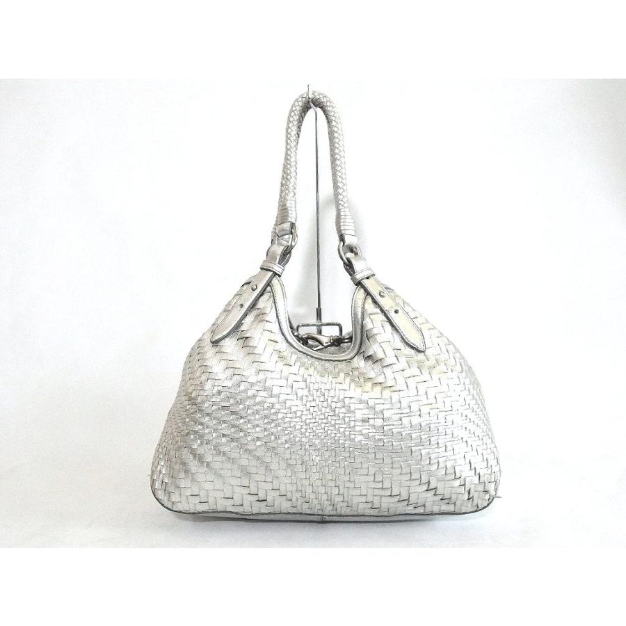 COLE HAAN コールハーン レザー編み ショルダーバッグ イントレ  