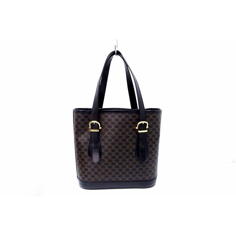 CELINE セリーヌ マカダム柄 PVCレザー ハンド ショルダー トート 