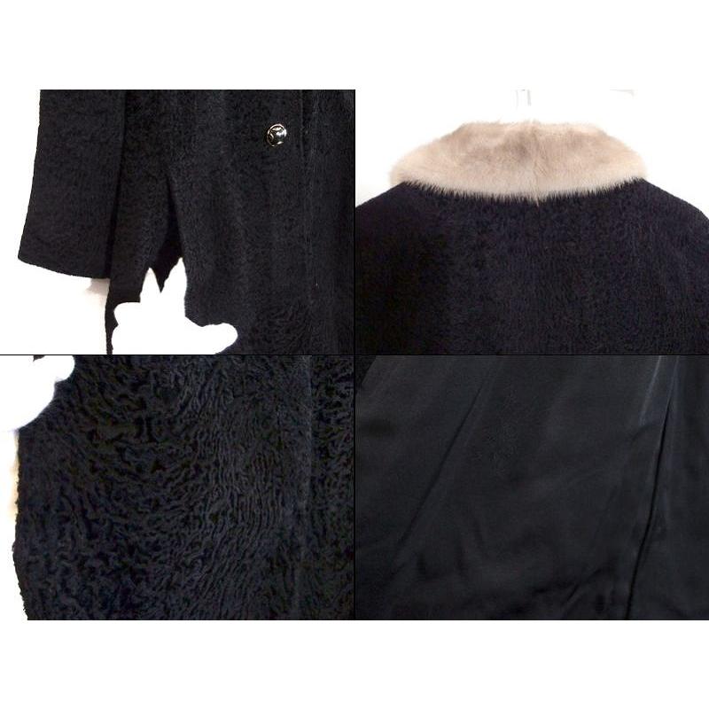 MOONBAT ムーンバット FUR リアルファーカラー ロングコート ブラック