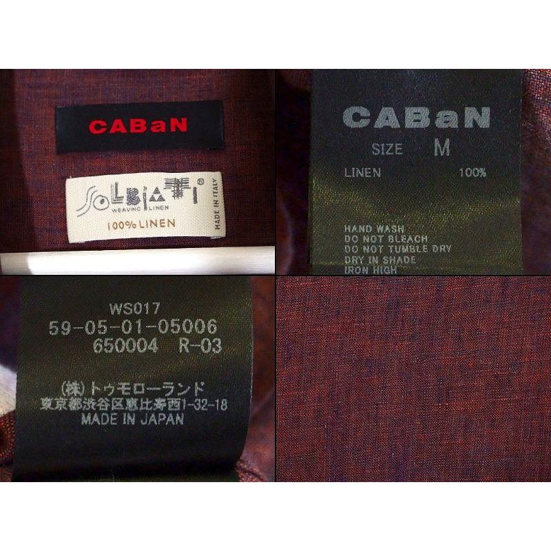 CABaN キャバン リネン100％ SOLBIATI社 生地 オープンカラー 半袖