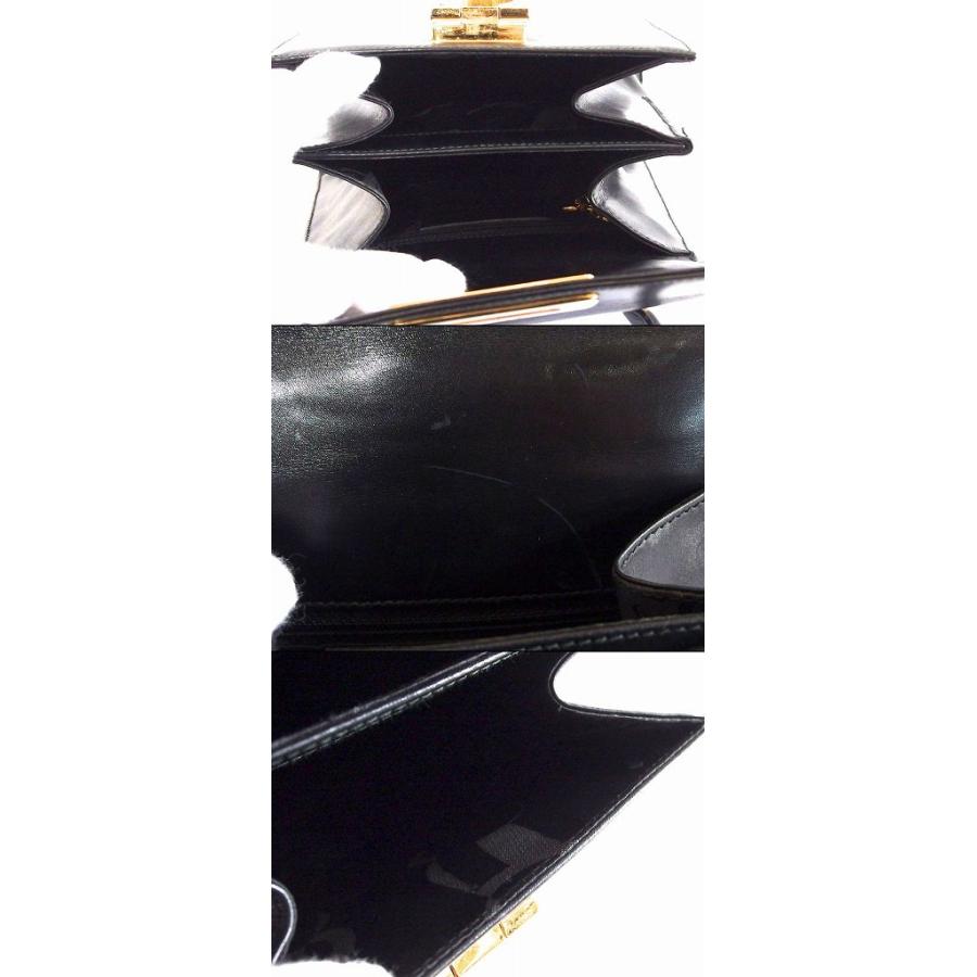 【美品】サルヴァトーレ フェラガモ ハンドバッグ ガンチーニ ボックスカーフ 黒 FERRAGAMO（フェラガモ） Salvatore Ferragamo サルヴァトーレ
