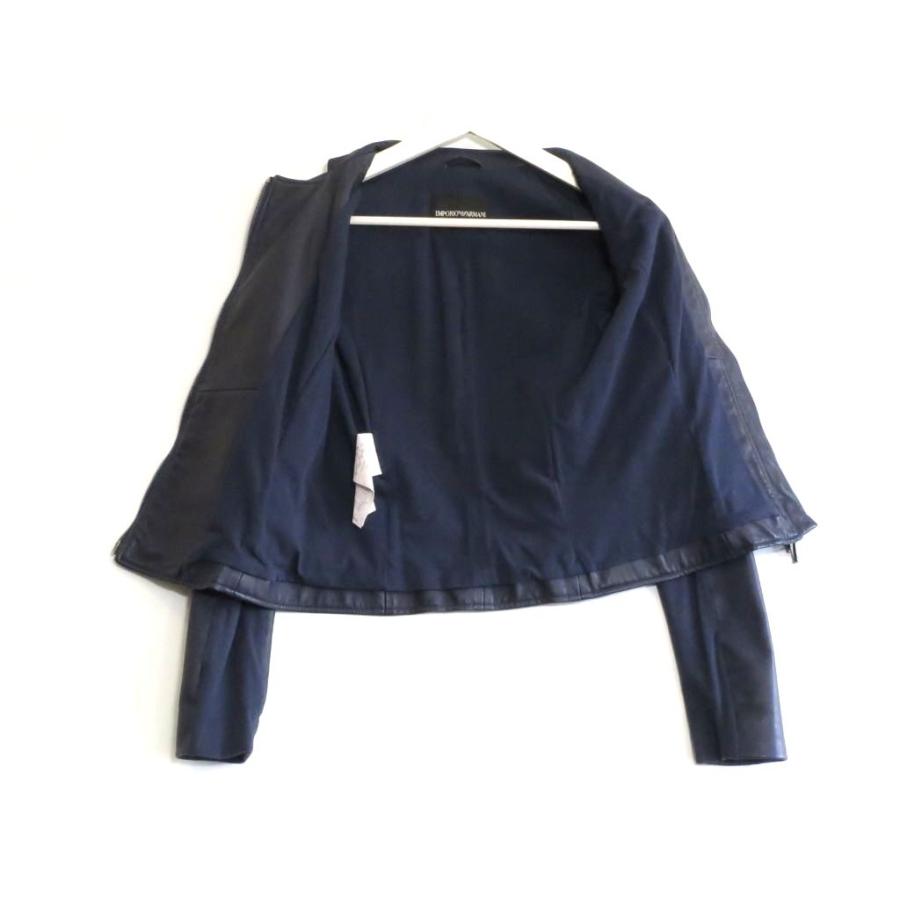 エンポリオアルマーニ　切替　ライダースジャケット　ブルゾン　ラムレザー　ブラック エンポリオアルマーニ 切替 ライダースジャケット ブルゾン