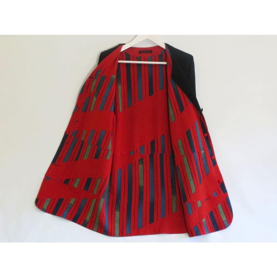 詩仙堂 シセンドウ ちりめん織り リバーシブル ノーカラー コート