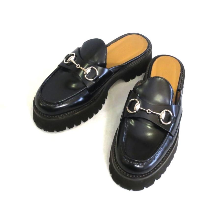 GUCCI（グッチ） ホースビット ミュール レザー厚底シューズ ・37
