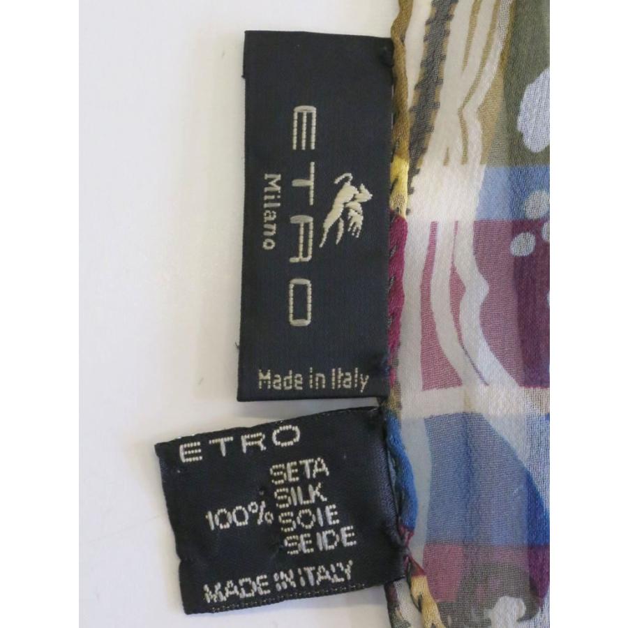 ETRO エトロ ストール　シルク100％ マルチカラー_4