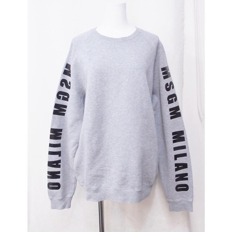 MSGM エムエスジーエム 長袖トレーナー 袖プリント ロゴ 裏起毛 S 