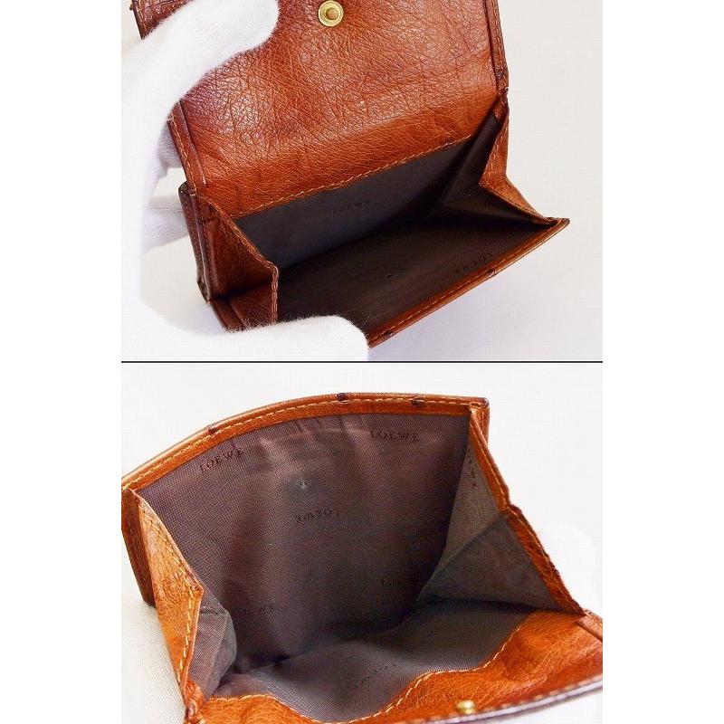 LOEWE ロエベ オーストリッチ レザー 折りたたみ財布 Wホック LOEWE ロエベ オーストリッチ レザー 折りたたみ財布 Wホック