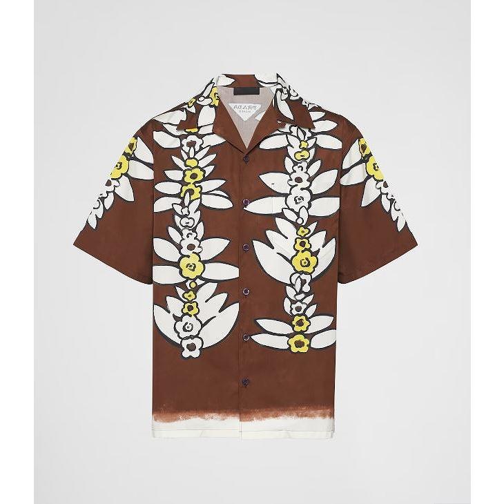 PRADA（プラダ） 【23SS】半袖 プリントコットン シャツ メンズ