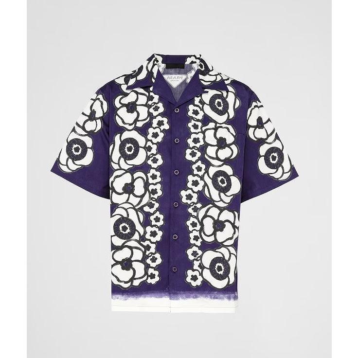 PRADA（プラダ） 【23SS】半袖 プリントコットン シャツ メンズ XL