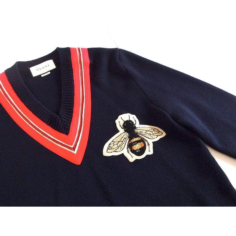 GUCCI グッチ Bee ビー アップリケ ウール セーター メンズ ・M 