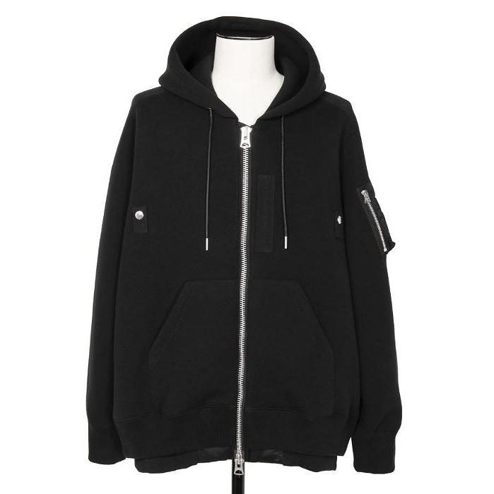 sacai サカイ Sponge Sweat x Nylon Twill Hoodie ジップアップ メンズ 
