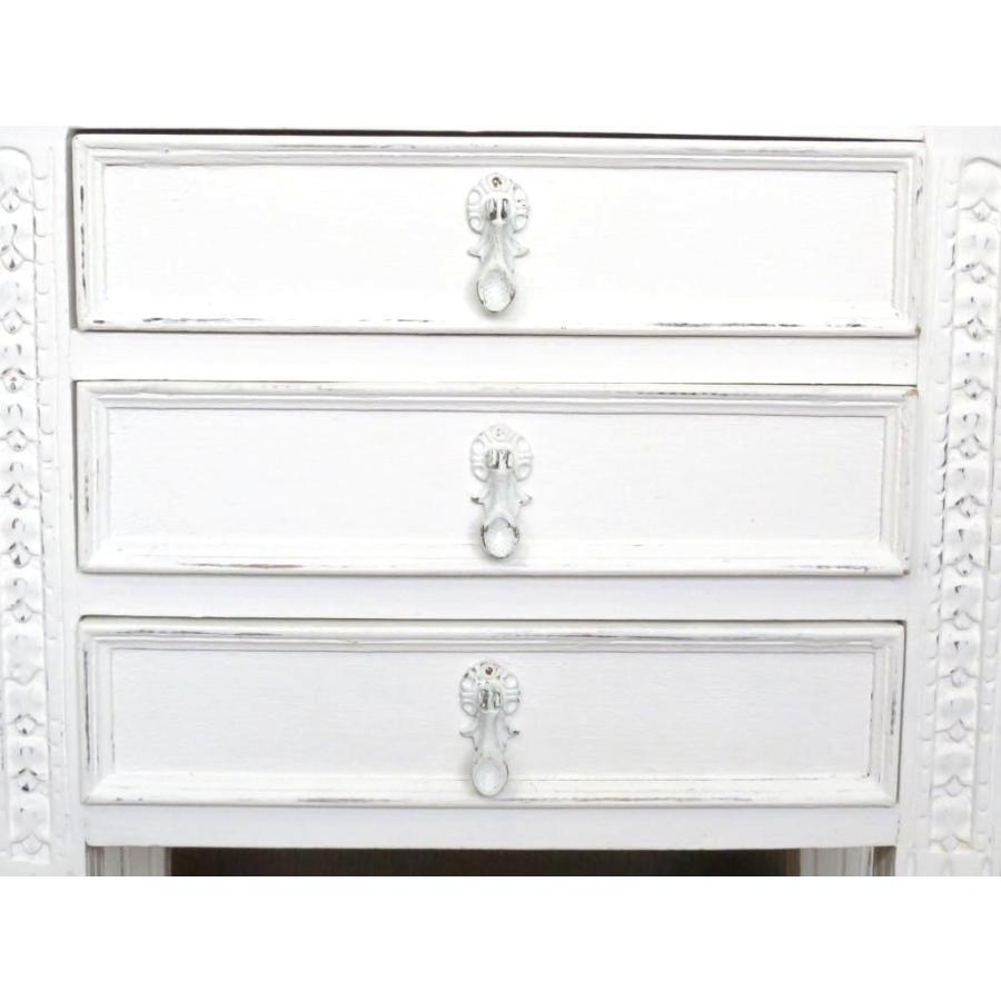 ブランディボワール　チェスト　3段引き出し BLANC D'IVOIRE ブランディボアール 3段 ホワイトサイドチェスト