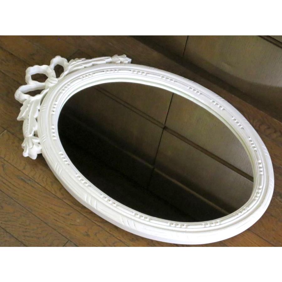 BLANC D'IVOIREブランディボワール 壁掛け鏡 木製枠 78×54cm BLANC D