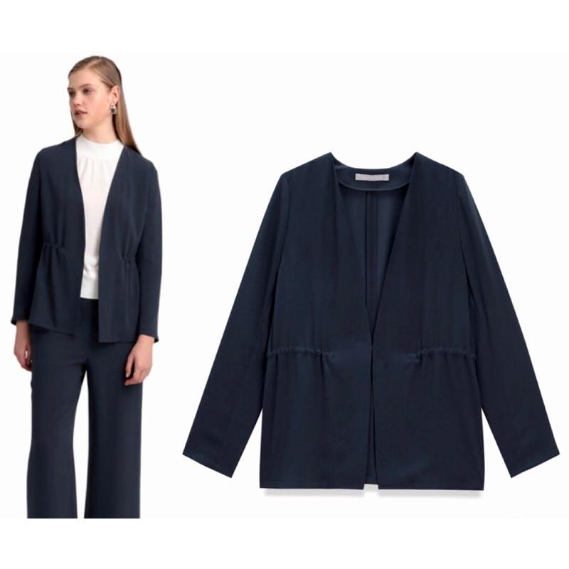 ◾︎美品◾︎ セオリーリュクス スーツセットアップ ノーカラージャケット パンツ 紺 theory luxe（セオリーリュクス） ノーカラージャケット セットアップ