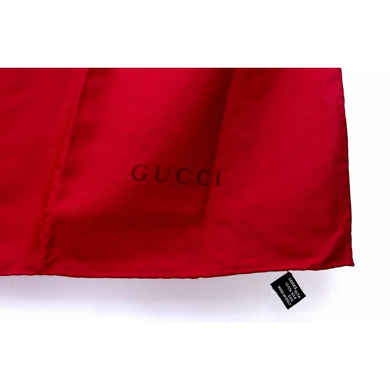 GUCCI（グッチ） 無地 シルク 大判スカーフ 88×88cm ワインレッド