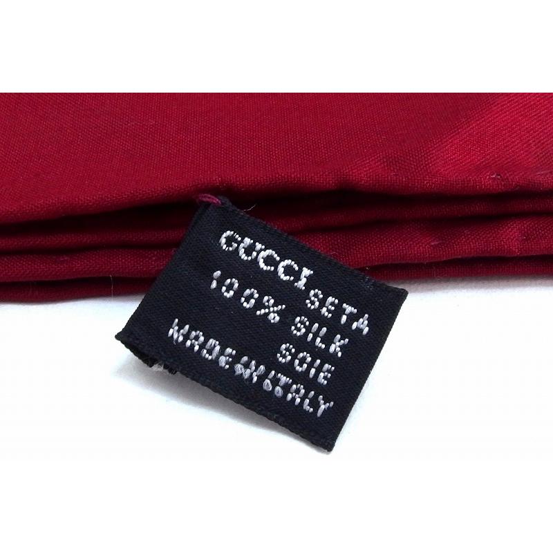 GUCCI（グッチ） 無地 シルク 大判スカーフ 88×88cm ワインレッド
