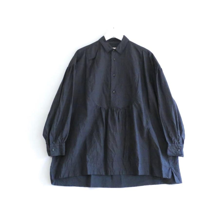 TOUJOURS（トゥジュー） シルク×ウール オーバーサイズシャツ プル