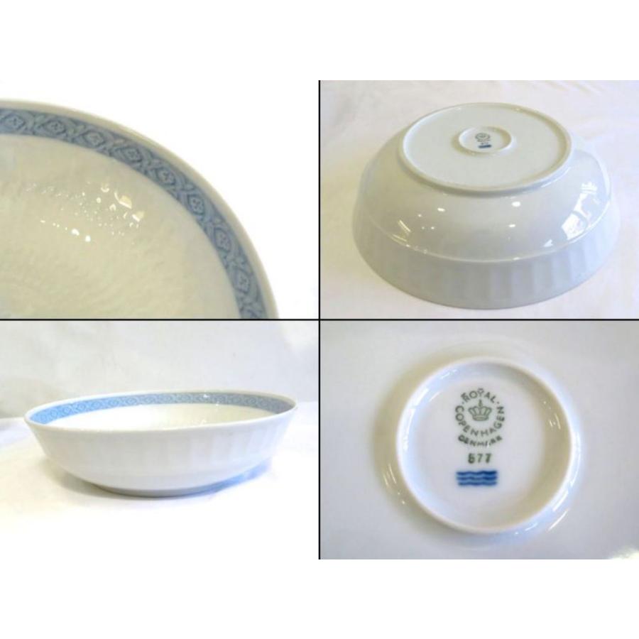 ＜貴重＞ ROYAL COPENHAGEN ロイヤル コペンハーゲン  ブルーファン シリーズ ボウル 4枚セット 22.5cm ホワイト|ブルーの画像