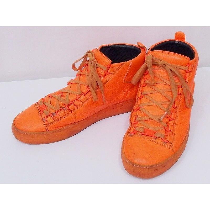 今だけ限定価格 Balenciaga バレンシアガ Arena アリーナ レザーハイカットスニーカー メンズ 40 オレンジ 蛍光 最大30 Off Www Skylanceronline Com