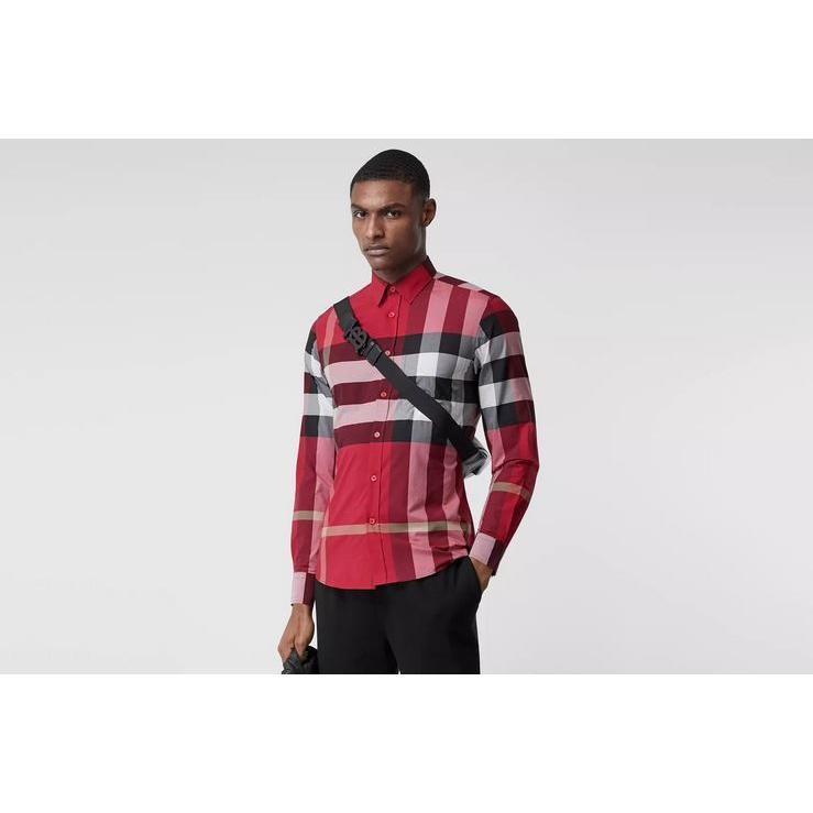 BURBERRY バーバリー 21SS チェック ストレッチコットンポプリン 長袖