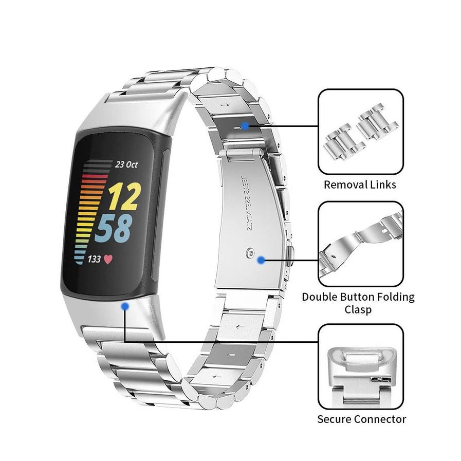 Fitbit Charge 6 ウェアラブル端末・スマートウォッチ 交換 バンド オシャレな  高級ステンレス  腕時計ベルト 交換用 ベルト 替えベルト 簡単装着｜visos-store｜07