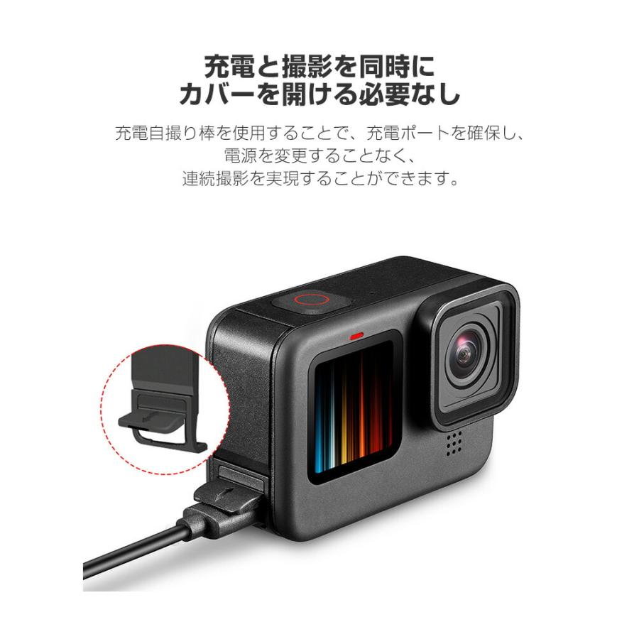 GoPro HERO12/11/10/9 Black用 充電対応 サイドカバー サイドドア リプレースメントドア バッテリーカバー バッテリードア 交換用 非防水｜visos-store｜05