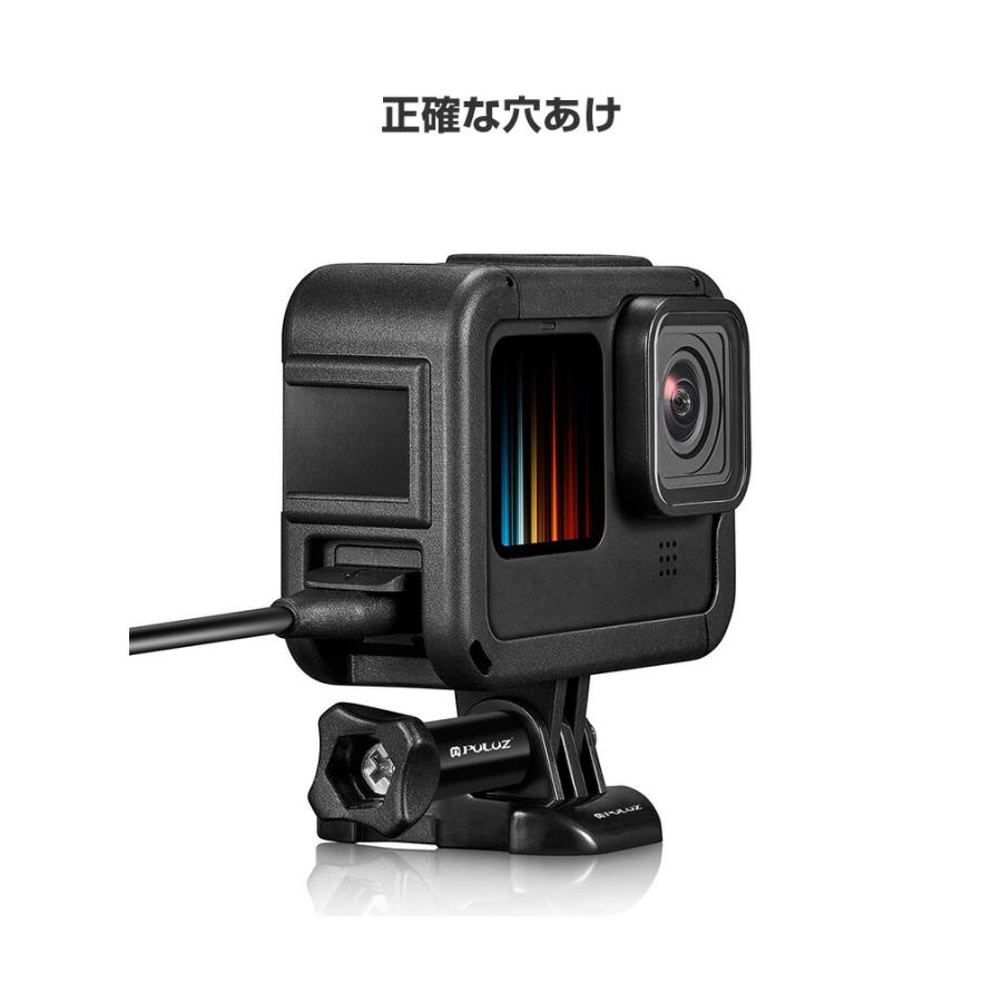 GoPro Hero12 Hero11 Black Hero10 Black Hero9 Black 用 フレームケージケース ABS レンズ保護カバー付き GoPro用アクセサリー 固定撮影 簡単設置｜visos-store｜03