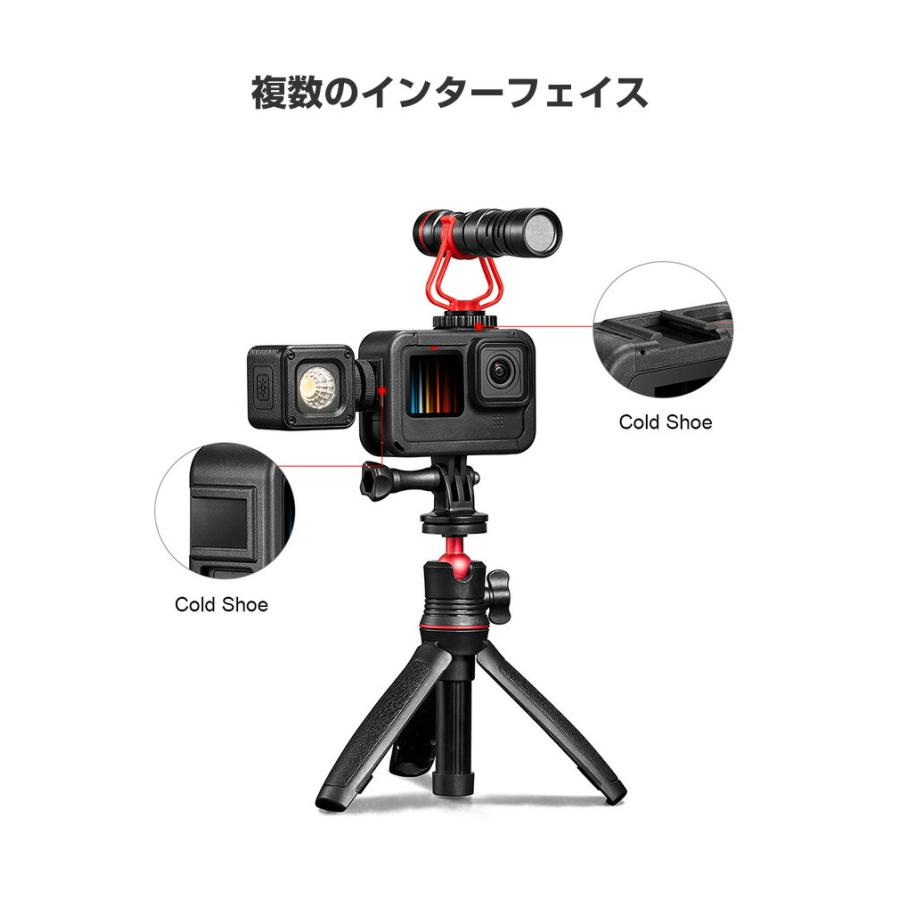 GoPro Hero12 Hero11 Black Hero10 Black Hero9 Black 用 フレームケージケース ABS レンズ保護カバー付き GoPro用アクセサリー 固定撮影 簡単設置｜visos-store｜05